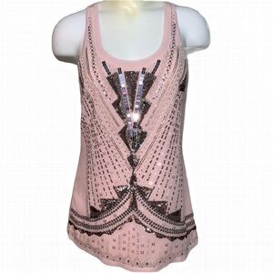 Express light pink tank w/silver sequins